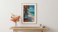 Coastal Fish Market Poster, African Beach Decor - Ocean Village Art