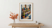 Terracotta Pottery Art Print, African Market Decor - Rustic Clay Poster