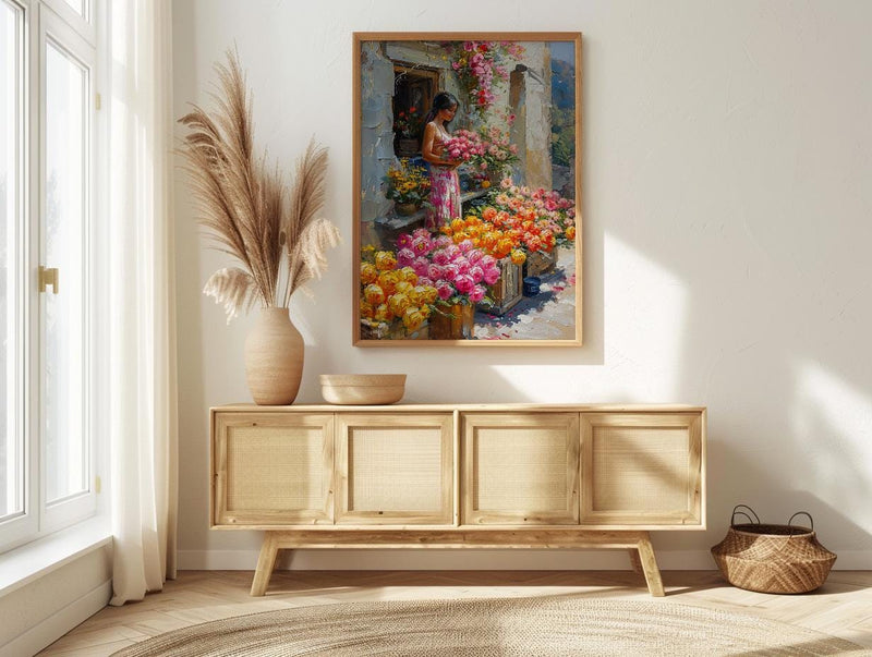 African Botanical Wall Art, Exotic Flower Decor - Summer Market Print