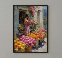African Botanical Wall Art, Exotic Flower Decor - Summer Market Print
