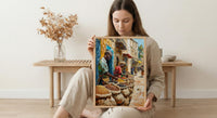 African Coffee Poster, Market Trader Decor - Roasted Bean Landscape