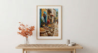 African Coffee Poster, Market Trader Decor - Roasted Bean Landscape