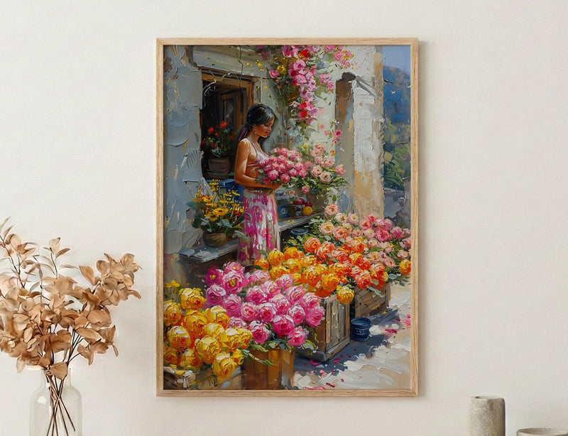 African Botanical Wall Art, Exotic Flower Decor - Summer Market Print