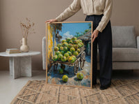 Fresh Coconut Cart Wall Art, Brazil Street Decor - Green Tropical Fruit Summer Vibe