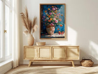 Terracotta Clay Pot Poster, Tropical Flower Room Decor - Handmade Garden Market Summer Sun
