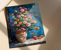 Terracotta Clay Pot Poster, Tropical Flower Room Decor - Handmade Garden Market Summer Sun