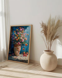 Terracotta Clay Pot Poster, Tropical Flower Room Decor - Handmade Garden Market Summer Sun