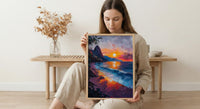 Rio Sugarloaf Mountain Poster, Brazil City Nature Decor - Vibrant Orange Sunset Sky
