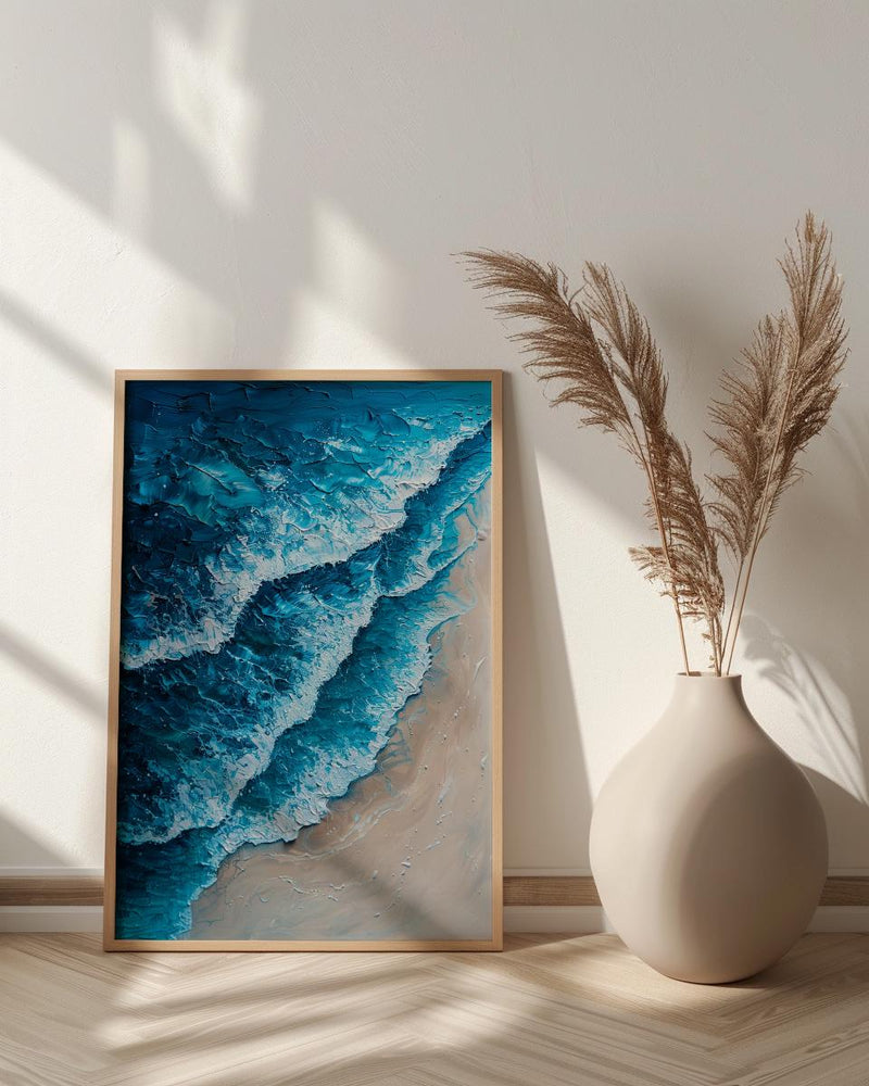 Whitsunday Island Sand Ocean Poster, Australia Travel Home Decor - Vibrant Blue Beach Summer Scenery