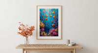 Cook Islands Lagoon Ocean Poster, Turquoise Water Home Decor - Colorful Fish Coast Summer Artwork