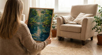 Vanuatu Blue Hole Wall Art, Lush Jungle Home Decor - Vibrant Tropical Forest Summer Retreat