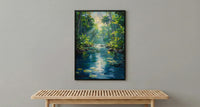 Vanuatu Blue Hole Wall Art, Lush Jungle Home Decor - Vibrant Tropical Forest Summer Retreat