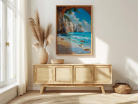 Cathedral Cove Arch Art Print, New Zealand Home Decor - Sunny Coast Beach Summer Holiday
