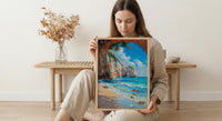 Cathedral Cove Arch Art Print, New Zealand Home Decor - Sunny Coast Beach Summer Holiday