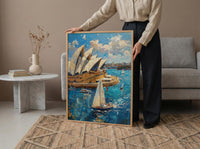 Sydney Opera House Wall Art, Australia Travel Home Decor - Bright Blue City Summer Vibe