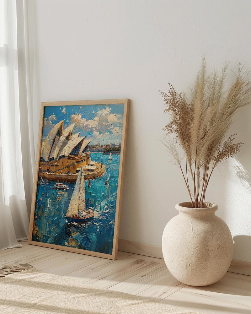 Sydney Opera House Wall Art, Australia Travel Home Decor - Bright Blue City Summer Vibe