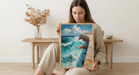 Bondi Beach Iceberg Ocean Poster, Summer Travel Home Decor - Vibrant Turquoise Coast Summer Picture