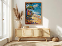 Brighton Beach Box Art Print, Melbourne Summer Home Decor - Colorful Sandy Coast Summer Setting