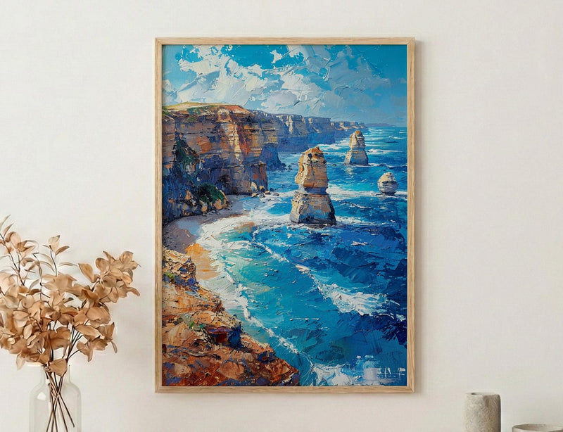 Great Ocean Road Wall Art, Twelve Apostles Home Decor - Limestone Cliff Coast Summer Beauty