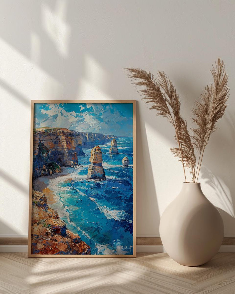 Great Ocean Road Wall Art, Twelve Apostles Home Decor - Limestone Cliff Coast Summer Beauty
