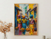 Tropical Fruit Wall Art, African Market Decor - Summer Vendor Print