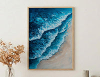 Whitsunday Island Sand Ocean Poster, Australia Travel Home Decor - Vibrant Blue Beach Summer Scenery