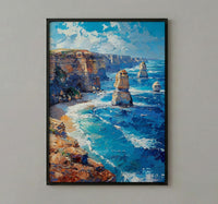 Great Ocean Road Wall Art, Twelve Apostles Home Decor - Limestone Cliff Coast Summer Beauty