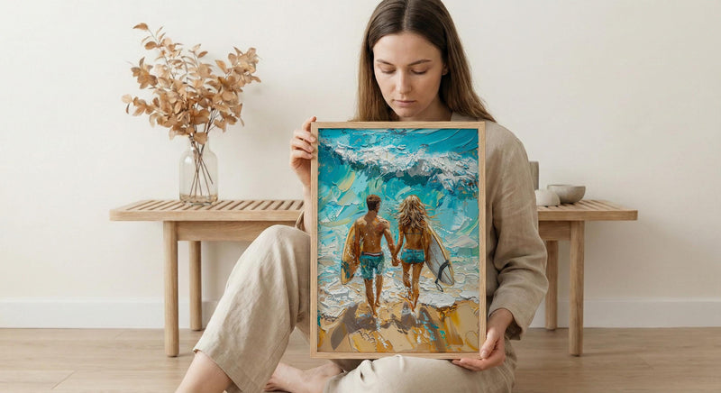 Byron Bay Surf Ocean Poster, Summer Travel Home Decor - Vibrant Australia Beach Summer Escape