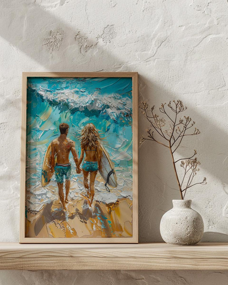 Byron Bay Surf Ocean Poster, Summer Travel Home Decor - Vibrant Australia Beach Summer Escape