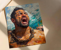 Maori Haka Dance Wall Art, New Zealand Home Decor - Traditional Warrior Event Summer Setting