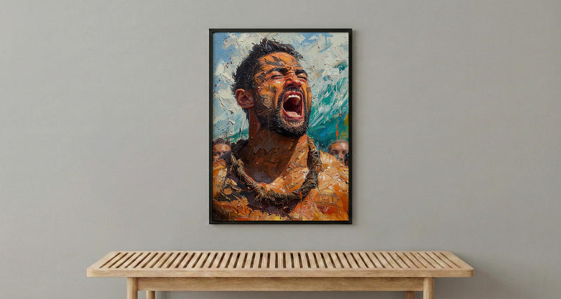 Maori Haka Dance Wall Art, New Zealand Home Decor - Traditional Warrior Event Summer Setting