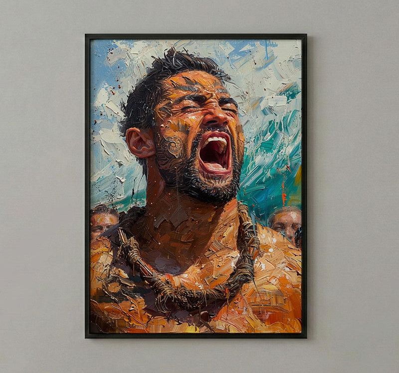 Maori Haka Dance Wall Art, New Zealand Home Decor - Traditional Warrior Event Summer Setting