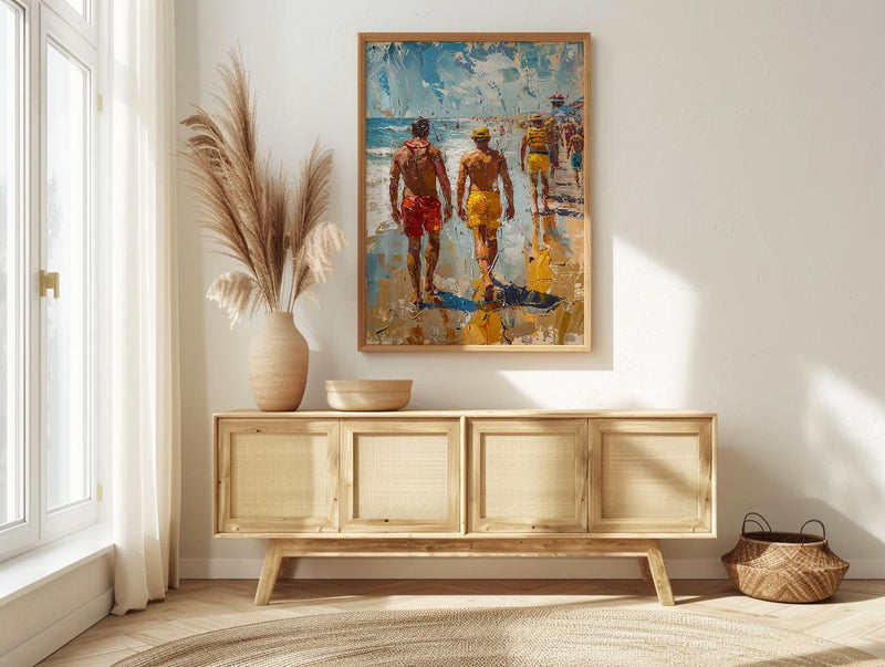 Gold Coast Beach Art Print, Australia Lifeguard Home Decor - Bright Sunny Coast Summer Landscape