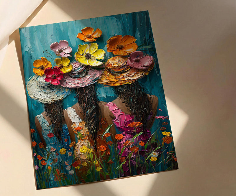 Tahiti Tropical Lei Art Print, Lush Garden Home Decor - Polynesian Woman Nature Summer Picture