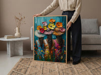 Tahiti Tropical Lei Art Print, Lush Garden Home Decor - Polynesian Woman Nature Summer Picture