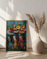 Tahiti Tropical Lei Art Print, Lush Garden Home Decor - Polynesian Woman Nature Summer Picture