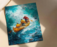 Hawaii Ocean Canoe Wall Art, Tropical Summer Home Decor - Turquoise Sea Coast Summer Scenery