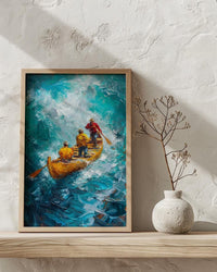 Hawaii Ocean Canoe Wall Art, Tropical Summer Home Decor - Turquoise Sea Coast Summer Scenery
