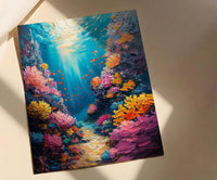 Great Barrier Reef Ocean Poster, Colorful Coral Home Decor - Australia Reef Nature Summer Beauty