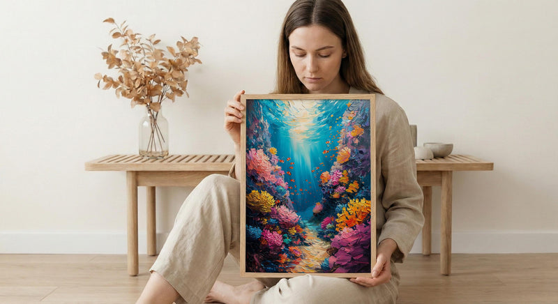Great Barrier Reef Ocean Poster, Colorful Coral Home Decor - Australia Reef Nature Summer Beauty