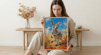 Australia Kangaroo Wild Art Print, Red Earth Home Decor - Dusty Outback Desert Summer Morning
