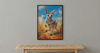 Australia Kangaroo Wild Art Print, Red Earth Home Decor - Dusty Outback Desert Summer Morning