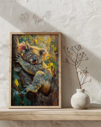 Cute Koala Bear Wall Art, Eucalyptus Tree Home Decor - Australia Nature Forest Summer Scene