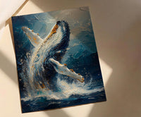 Tonga Ocean Whale Art Print, Deep Blue Home Decor - Majestic Breaching Coast Summer Picture