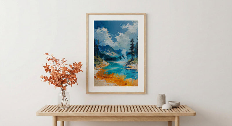 Rotorua Geothermal Pool Nature Poster, Neon Water Home Decor - New Zealand Park Summer Vibe