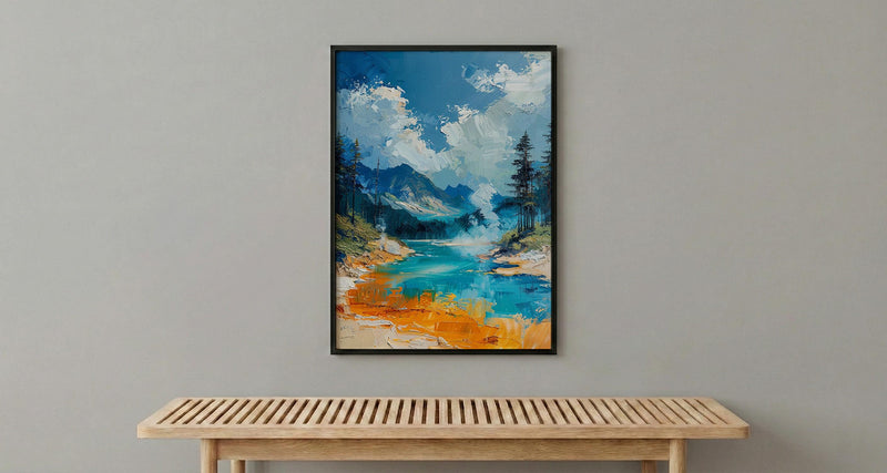 Rotorua Geothermal Pool Nature Poster, Neon Water Home Decor - New Zealand Park Summer Vibe