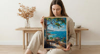 Sydney Seaside Cafe Wall Art, Summer Ocean Home Decor - Bright Coast Breakfast Morning Scene