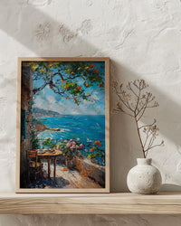 Sydney Seaside Cafe Wall Art, Summer Ocean Home Decor - Bright Coast Breakfast Morning Scene