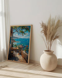 Sydney Seaside Cafe Wall Art, Summer Ocean Home Decor - Bright Coast Breakfast Morning Scene