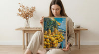 Fiji Fruit Market Wall Art, Bright Pineapple Home Decor - Tropical Island Town Summer Scenery